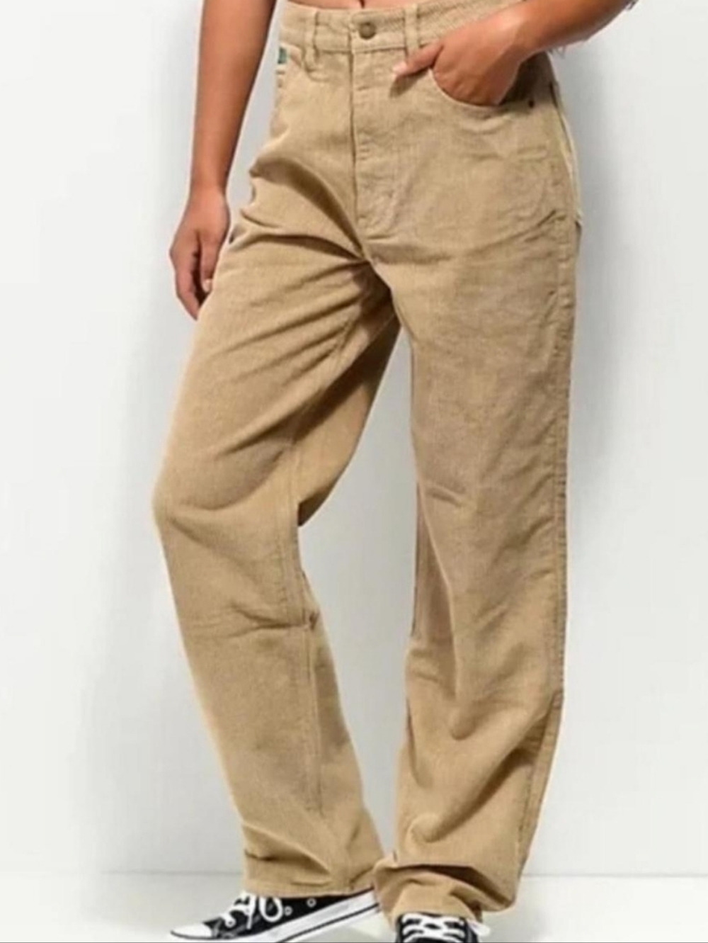Empyre Tori Corduroy Skate Pants Loose Fit Zip Fly Tan 90s Street Wear